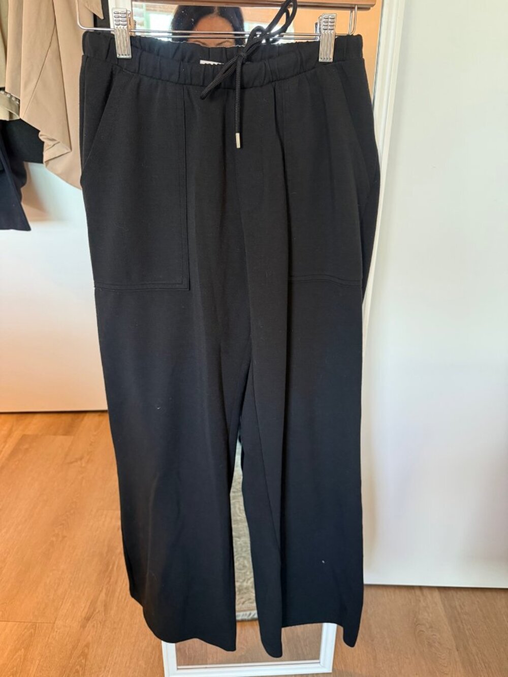 A New Day Black Drawstring Wide-Leg Pants Size S